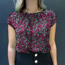 Load image into Gallery viewer, Retro Printed Blouse Women Stylish Shirt Summer Tunic Tops Short Sleeve Beach Party Blusas Bohemian Causal O Neck Chemise