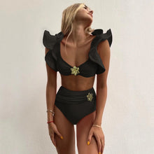 Load image into Gallery viewer, Two-Pieces Women Floral 2025 Push-Up Padded Bra Ruffles Bandage Bikini Set Swimsuit Swimwear Bathing Suit Beachwear Biquini
