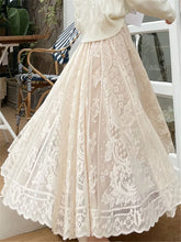 Load image into Gallery viewer, Vintage Women's Lace Crochet Umbrella Long Skirts Bohemian High Waist Hollow Out Female Maxi Skirts Spring Summer