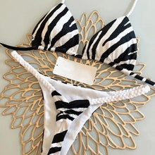 Load image into Gallery viewer, New Women's Bikini Split Print Swimwear Fashion G-string Beach Holiday