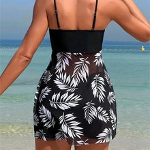 Load image into Gallery viewer, Summer Short Dress Split Swimsuit Women's Sexy Fashion High Waist Swimsuit Thickened Mesh Print Swimming Beach Wear