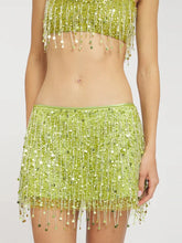 Load image into Gallery viewer, Sexy Sequin Tassels Beach Outfits Women Shiny Fashion Bikinis Sets Female 2025 Summer Holiday High Street Raves Sets 2 Pieces