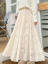 Load image into Gallery viewer, Vintage Women's Lace Crochet Umbrella Long Skirts Bohemian High Waist Hollow Out Female Maxi Skirts Spring Summer
