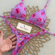 Load image into Gallery viewer, New Women's Bikini Split Print Swimwear Fashion G-string Beach Holiday