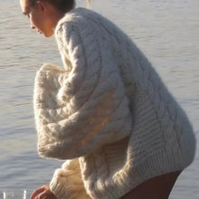 Load image into Gallery viewer, Big Twist Loose Women's Sweater Fashion Knit Warm Turtleneck Lantern Sleeve Female Pullover 2024 Autumn Winter Lady Jumper