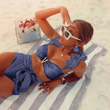 Load image into Gallery viewer, Two-Pieces Women Floral 2025 Push-Up Padded Bra Ruffles Bandage Bikini Set Swimsuit Swimwear Bathing Suit Beachwear Biquini