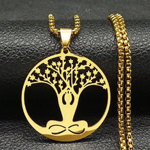 Load image into Gallery viewer, Buddhism Meditation Buddha Yoga Pendant Necklace Stainless Steel Tree of Life Buddhist Chakras Reiki Chain  Jewelry collar
