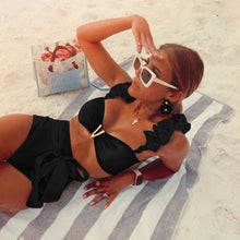 Load image into Gallery viewer, Two-Pieces Women Floral 2025 Push-Up Padded Bra Ruffles Bandage Bikini Set Swimsuit Swimwear Bathing Suit Beachwear Biquini