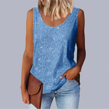 Load image into Gallery viewer, Women's Loose-Fit Round Neck Vest Polyester Fiber Metal Patch Decorative Women's Sweater