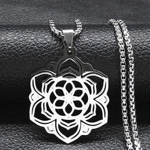 Load image into Gallery viewer, Buddhism Meditation Buddha Yoga Pendant Necklace Stainless Steel Tree of Life Buddhist Chakras Reiki Chain  Jewelry collar