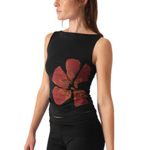 Load image into Gallery viewer, Combhasaki Women's Y2K Vintage Crop Tank Tops Slim Fitted Aesthetic Flower Print Boat Neck Sleeveless Party Club Summer Camis