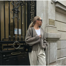 Load image into Gallery viewer, Knit Cardigan Women Autumn Gentle Solid Long Sleeve Single Breasted Female Sweaters V-neek Pocket All Match Lady Knitwear 2024