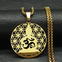 Load image into Gallery viewer, Buddhism Meditation Buddha Yoga Pendant Necklace Stainless Steel Tree of Life Buddhist Chakras Reiki Chain  Jewelry collar