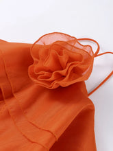 Load image into Gallery viewer, Beach Layer Ruffles Long Dress Women 3d Flower Backless Sleeveless Slim Fit Maxi Dresses Female 2025 Summer Lady Party Robes