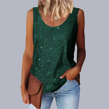 Load image into Gallery viewer, Women's Loose-Fit Round Neck Vest Polyester Fiber Metal Patch Decorative Women's Sweater