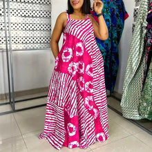 Load image into Gallery viewer, Maxi Long Dress Sexy Sleeveless Bohemian Printed Party Sundress 2024 VONDA Summer Tank Vestidos Beach Loose Casual Robe Oversize