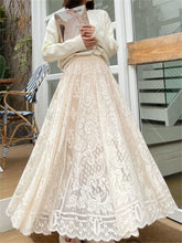 Load image into Gallery viewer, Vintage Women's Lace Crochet Umbrella Long Skirts Bohemian High Waist Hollow Out Female Maxi Skirts Spring Summer