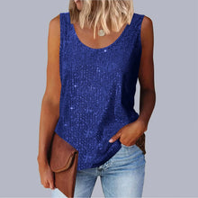 Load image into Gallery viewer, Women's Loose-Fit Round Neck Vest Polyester Fiber Metal Patch Decorative Women's Sweater
