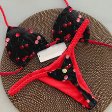 Load image into Gallery viewer, New Women's Bikini Split Print Swimwear Fashion G-string Beach Holiday