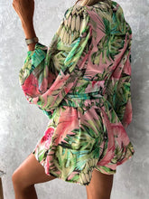 Load image into Gallery viewer, Sexy Deep V Neck Jumpsuit For Women Summer Casual Boho Beach Vacation Outfit Fashion Print Lantern Sleeve Rompers Shorts Women's