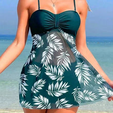 Load image into Gallery viewer, Summer Short Dress Split Swimsuit Women's Sexy Fashion High Waist Swimsuit Thickened Mesh Print Swimming Beach Wear