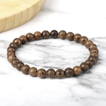 Load image into Gallery viewer, Natural Wooden Beads Bracelet Tibetan Buddha Rosary Handmade Bracelets Men and Women Yoga Meditation Prayer Beaded Jewelry Gifts