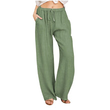 Load image into Gallery viewer, Summer Cotton Linen Wide Leg Pants for Women Pants Full Length Casual Pants Female Solid Loose High Waist Straight Trousers