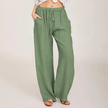Load image into Gallery viewer, Summer Cotton Linen Wide Leg Pants for Women Pants Full Length Casual Pants Female Solid Loose High Waist Straight Trousers