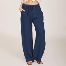 Load image into Gallery viewer, Summer Cotton Linen Wide Leg Pants for Women Pants Full Length Casual Pants Female Solid Loose High Waist Straight Trousers