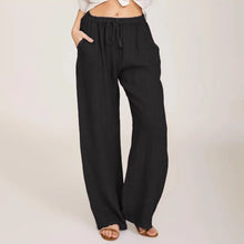 Load image into Gallery viewer, Summer Cotton Linen Wide Leg Pants for Women Pants Full Length Casual Pants Female Solid Loose High Waist Straight Trousers