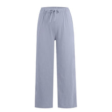 Load image into Gallery viewer, Summer Cotton Linen Wide Leg Pants for Women Pants Full Length Casual Pants Female Solid Loose High Waist Straight Trousers
