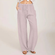 Load image into Gallery viewer, Summer Cotton Linen Wide Leg Pants for Women Pants Full Length Casual Pants Female Solid Loose High Waist Straight Trousers