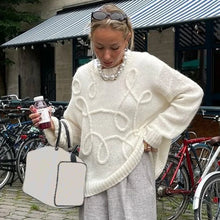 Load image into Gallery viewer, Fashion Casual Pullovers For Women Solid Color Round Neck Long Sleeve Knitted Sweater Loose Female 2024 Autunn Winter New