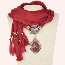 Load image into Gallery viewer, Alloy Jewelry Scarf, Pendant Scarf, Polyester Sweat Cloth 180x40 Women's Autumn and Winter Scarf