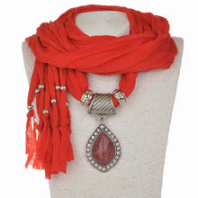 Load image into Gallery viewer, Alloy Jewelry Scarf, Pendant Scarf, Polyester Sweat Cloth 180x40 Women's Autumn and Winter Scarf