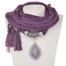 Load image into Gallery viewer, Alloy Jewelry Scarf, Pendant Scarf, Polyester Sweat Cloth 180x40 Women's Autumn and Winter Scarf