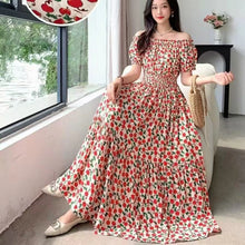 Load image into Gallery viewer, THHONE Vestidos Robe Maxi Long Dress Women Summer Indian Clothes Bohemian Cotton Linen Floral Short Sleeve Korean Style Casual