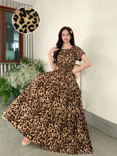 Load image into Gallery viewer, THHONE Vestidos Robe Maxi Long Dress Women Summer Indian Clothes Bohemian Cotton Linen Floral Short Sleeve Korean Style Casual