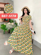 Load image into Gallery viewer, THHONE Vestidos Robe Maxi Long Dress Women Summer Indian Clothes Bohemian Cotton Linen Floral Short Sleeve Korean Style Casual