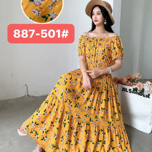Load image into Gallery viewer, THHONE Vestidos Robe Maxi Long Dress Women Summer Indian Clothes Bohemian Cotton Linen Floral Short Sleeve Korean Style Casual