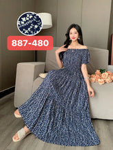 Load image into Gallery viewer, THHONE Vestidos Robe Maxi Long Dress Women Summer Indian Clothes Bohemian Cotton Linen Floral Short Sleeve Korean Style Casual