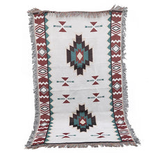 Load image into Gallery viewer, Tribal Blankets Indian Outdoor Rugs Camping Picnic Blanket Boho Decorative Bed Blankets Plaid Sofa Mats Travel Rug Tassels