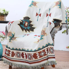 Load image into Gallery viewer, Tribal Blankets Indian Outdoor Rugs Camping Picnic Blanket Boho Decorative Bed Blankets Plaid Sofa Mats Travel Rug Tassels
