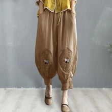 Load image into Gallery viewer, Vintage Boho Cotton Linen Pants for Women Summer Pockets Thin Beach Trousers Woman Casual High Waist Loose Harem Pants