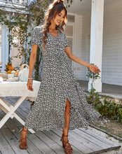 Load image into Gallery viewer, Vintage Floral Dresses for Women Elegant Loose New Slit Dress Summer Beach Holiday Leisure Long Dresses High Waist Print Vestido