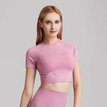 Load image into Gallery viewer, Women Seamless Yoga T-Shirt Fitness Crop Top Workout Gym Shirts Short Sleeve Quick-drying Yoga T-shirts Sportswear Female