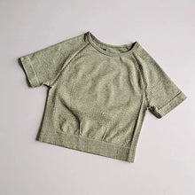 Load image into Gallery viewer, Women Seamless Yoga T-Shirt Fitness Crop Top Workout Gym Shirts Short Sleeve Quick-drying Yoga T-shirts Sportswear Female