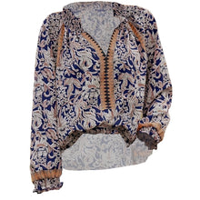 Load image into Gallery viewer, Women's Spring and Autumn Bohemian Print Long Sleeve Tunic Blouse