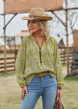 Load image into Gallery viewer, Women's Spring and Autumn Bohemian Print Long Sleeve Tunic Blouse