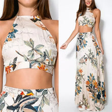 Load image into Gallery viewer, Women's Two-Piece Set Backless Camisole Bohemia Style Halter Bandage Dress